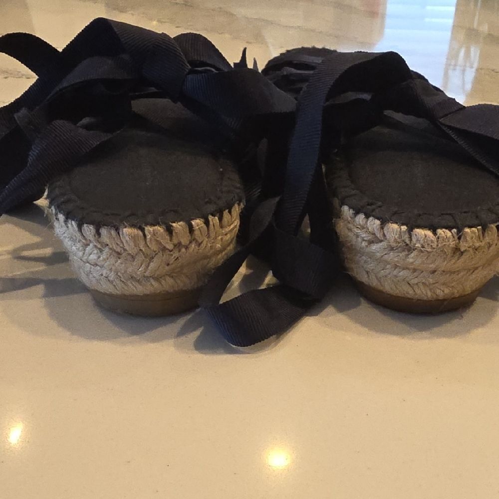Espadrilles With Ribbons Navy - Picture 6 of 9